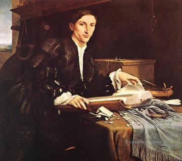 書斎の紳士の肖像 1527年 ルネサンス ロレンツォ・ロット Oil Paintings